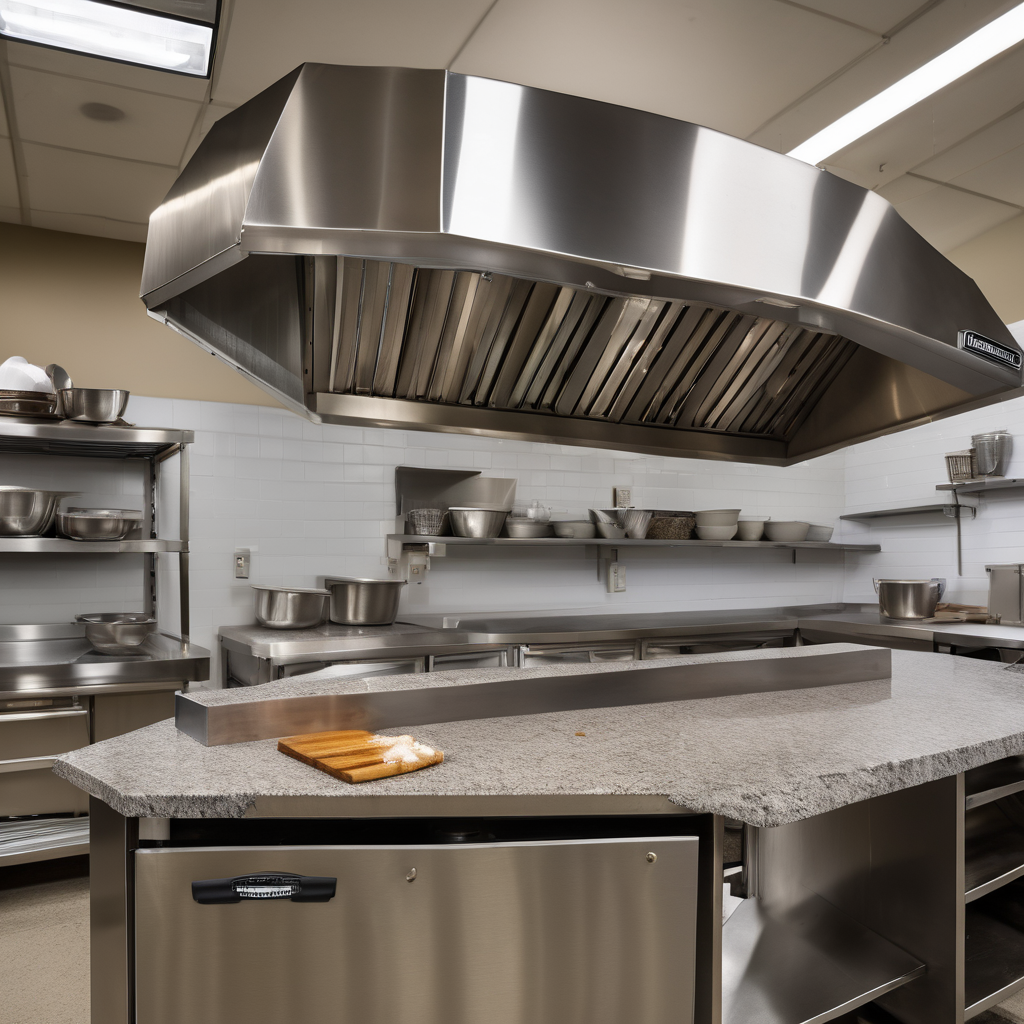 Commercial kitchen countertop installation in restaurant prep area